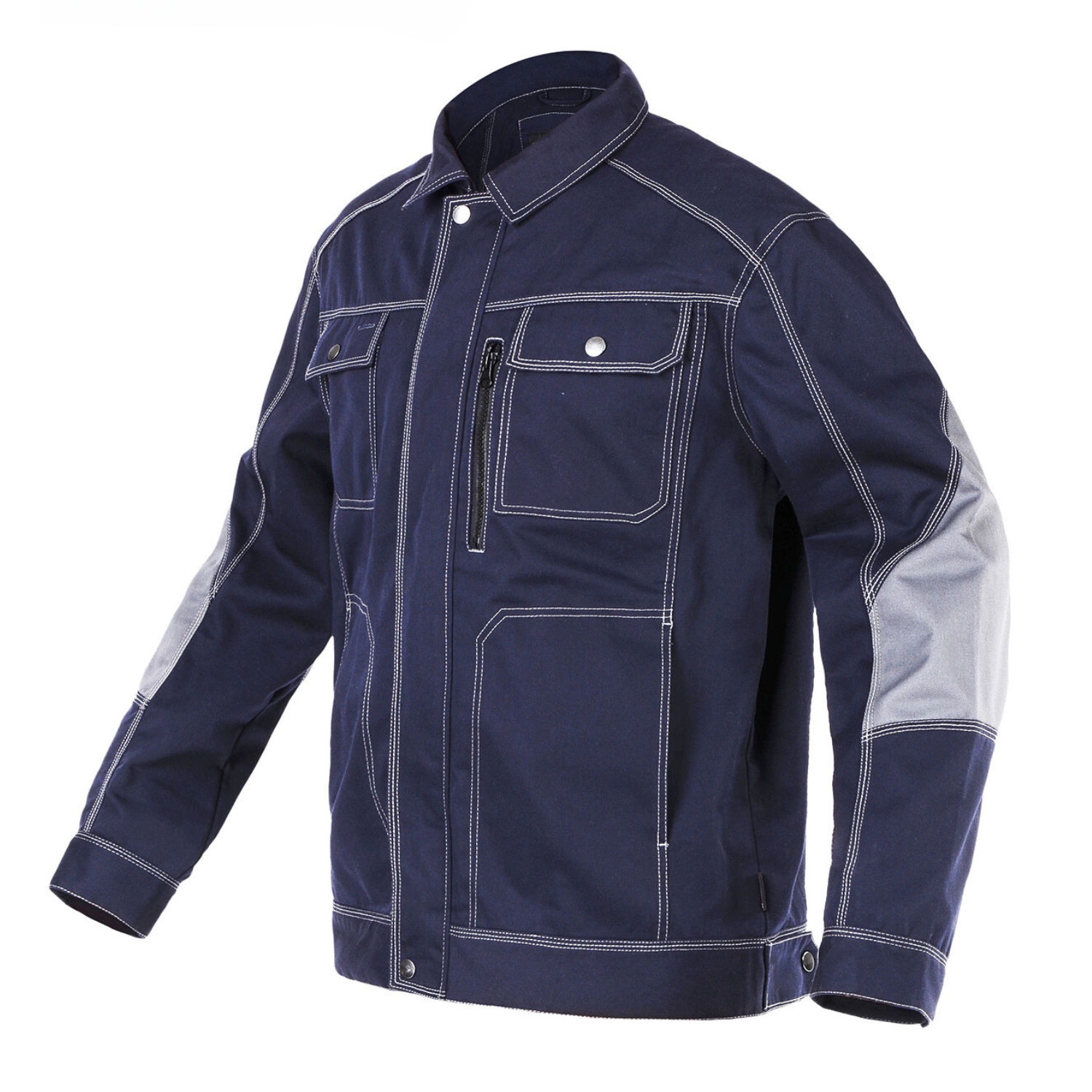 Bauskydd B212 zip chest pocket on men's utility work jacket