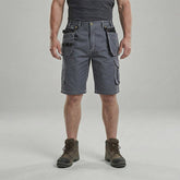 Bauskydd B219 grey utility work shorts, front view