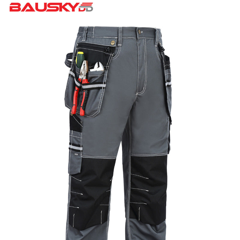 [B111] 100% Cotton Cargo Pants with Detachable and Movable Hanging Pockets - Bauskydd Workwear 