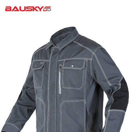 Bauskydd B212 men's utility work jacket, front view on clean background