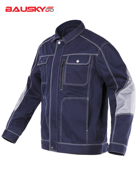 Bauskydd® B212 utility work jacket in blue, front view