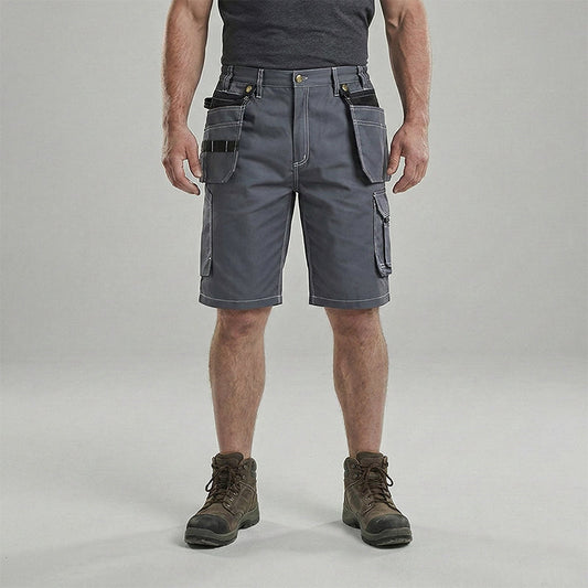 Bauskydd B219 grey utility work shorts, front view