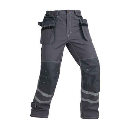 Bauskydd B279 men's reinforced work pants, front view on clean background
