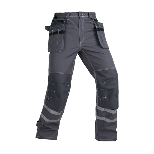 Bauskydd B279 men's reinforced work pants, front view on clean background
